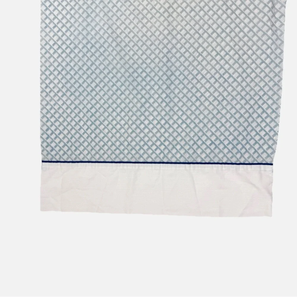 2 VIntage King-Sized Pillowcases Blue White Cotton Printed Bedding Pair Pattern